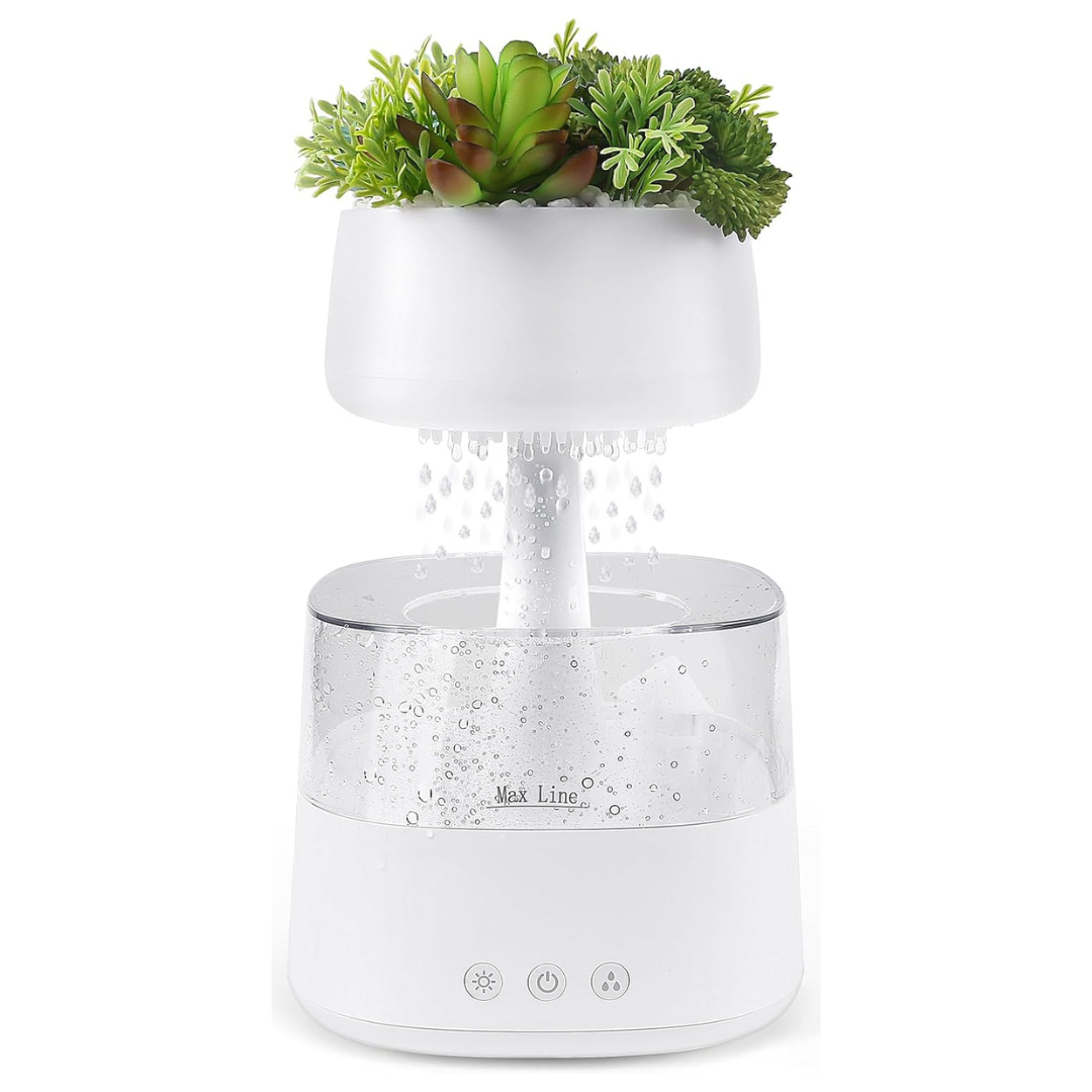 Rain Humidifier with Faux Plants